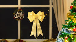 TRACON Tracon CHRBOG25WW LED karácsonyi masni, arany, elemes (X24028), Timer 6+18h, 25LED, 3000K, 2xAA (CHRBOG25WW)