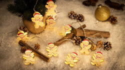 TRACON Tracon CHRSTGM10WW LED karácsonyi lánc, mézeskalács, fa, elemes (X24018), Timer 6+18h, 10LED, 3000K, 2xAA (CHRSTGM10WW)