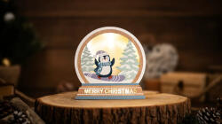 TRACON Tracon CHRSBP5WW LED karácsonyi dísz, fa, pingvin, elemes (X25005) Timer 6+18h, 5LED, 3000K, 2xAAA (CHRSBP5WW)