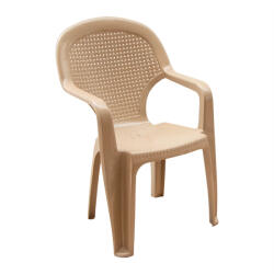 Flair Chicago műanyag kerti szék magas támlás mokka - Flair (60509)