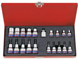 KING TONY torx dugókulcs és bitdugófej készlet 1/2", 3/8" 20db-os (7120PR01)