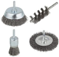 wolfcraft drótkefe készlet 4db acél, fúrógéphez (2133000)