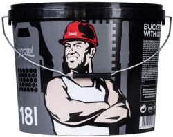  Műanyag vödör tetővel 18L fekete műanyag (KSP18)