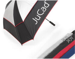 JUCAD kétszárnyú, teleszkópos négyzetes ernyő rúddal fekete|szürke