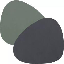 LINDDNA Suport de pahare, curve, Double, Cloud anthracite / Nupo pastelgreen