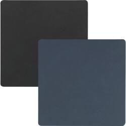 LINDDNA covora pentru pahare, pătrat, Dublu, Nupo albastru închis / Nupo negru