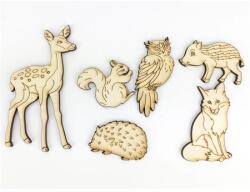 Fa figura Erdei állatok 6db/csomag vegyes, 10cm, vastagság: 3mm