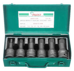 Hans Tools 3/4" gépi imbusz dugókulcsfej készlet 6r. SW12-SW24 CrMo 866016-6M (060103-0171) - hegessz
