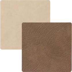 LINDDNA Placă pentru pahare LINDDNA, cuadrată, dublă, Cloud brown / Nupo Sand