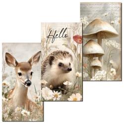  Fa figura Erdei állatok 3db/csomag vegyes