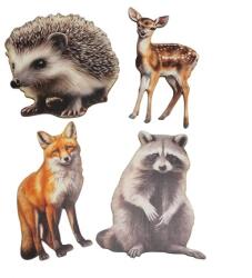 Fa figura Őszi állatok 4db/csomag vegyes, 10 cm