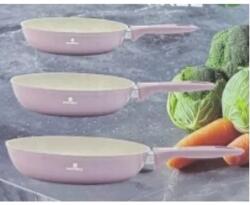 Silver Royal 3 részes serpenyő szett, tapadásmentes bevonattal (SR-2023-1-rózsaszín)