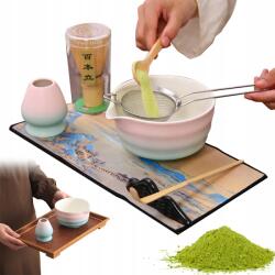 Bedee Exkluzív Matcha Kerámia Szett Rózsaszín Otthoni Tea Ceremóniához (Zestaw do parzenia herbaty matcha)