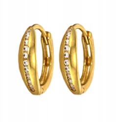  Arany karika fülbevaló angol kapoccsal, cirkóniákkal 585