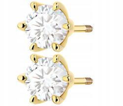 ZŁOCISTO Fülbevaló Arany Gyémánt 1, 00 Ct Csavaros Stift Évforduló Ajándék (DLA DZIEWCZYNY NARZECZONEJ)