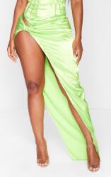 Prettylittlething Neonzöld Maxi Szoknya Kivágás Kötés Prettylittlething 38