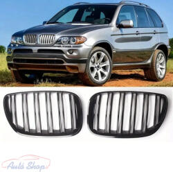  BMW E53 X5 2003-2006 lci fényes fekete hűtőrács vese Dupla lamellás M4 style