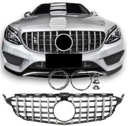  Mercedes Benz W205 C205 C-osztály 2014-2021 króm - fekete hűtőrács Panamerica AMG GT stílusban