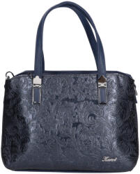 Karen 9537 kék virág rostbőr női táska