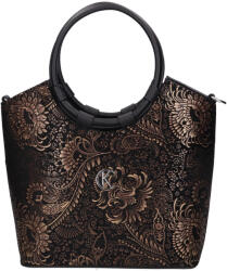 Karen rostbőr táska 1722 fekete arany virág