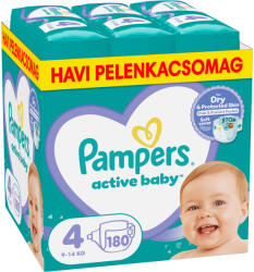 Pampers Active Baby 4 pelenka, 9-14 kg 180 db - HAVI pelenkacsomag