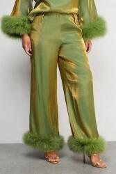 Warehouse Zöld Fémes Egyenes Nadrág Műszőrme Magas Állapotú Warehouse 38