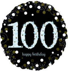 Anagram 100. évszámos fólia lufi, gömb, HB, fekete