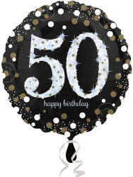 Anagram 50. évszámos fólia lufi, gömb, HB, fekete