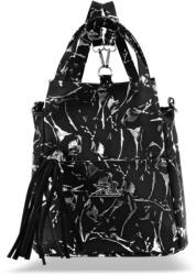  Zellia 24131 női fekete-ezüst márvány mintázatú hátizsák 29 x 26 x 14 cm (Z-66149132)