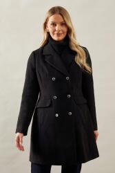 Wallis Fekete Klasszikus Gombos Hosszú Ujjú Kabát Wallis 42