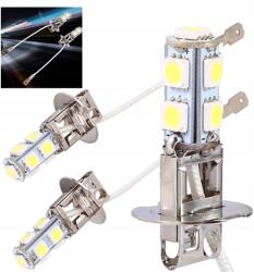 100 Led H3-5050-9SMD Autós Ködlámpa Izzó Fehér Fény