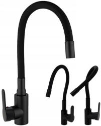 Focus Sanitar Konyhai Mosogató Csaptelep Fekete Flexibilis Kifolyócső 360° Flex Fekete (6002035)