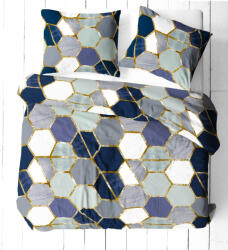  3 részes pamut ágynemű kispárna huzattal 140x200cm -lila, szürke mintás