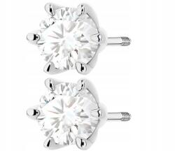 ZŁOCISTO Fülbevaló Fehér Arany 585 Gyémántok Gyémánt Lab 1, 40 Ct Csavaros Stift (DLA DZIEWCZYNY NARZECZONEJ)