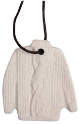 PD Karácsonyi kerámia akasztós 6 x7 cm kötött pulóver fehér (144970)