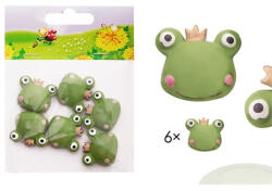 Kreatív dekoráció békafej öntapadós 6 db/csomag zöld (46660)