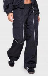 Prettylittlething Fekete Egyenes Szárú Nadrág Gumis Derékkal Sima Prettylittlething S