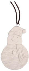 PD Karácsonyi kerámia akasztós 6 x 8 cm kötött hóember fehér (144972)