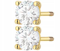 ZŁOCISTO Fülbevaló Csavart Stift Gyémánt Arany 585 Ajándék (DLA DZIEWCZYNY NARZECZONEJ)