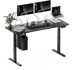 StableDesk Birou reglabil electric StableDesk Pro, 2 motoare, Ridica 125 kg, Organizator cabluri, Touchscreen, Aplicatie Smart Telefon, Ergonomic, 3 Functii de M (SD-101-NE-D-NE-160x80)