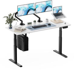 StableDesk Birou reglabil electric StableDesk Pro, 2 motoare, Ridica 125 kg, Organizator cabluri, Touchscreen, Aplicatie Smart Telefon, Ergonomic, 3 Functii de M (SD-101-NE-D-AL-160x80)