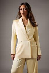 Karen Millen Sárga Hosszú Ujjú Szatén Blézer Klasszikus Gombokkal Karen Millen 40
