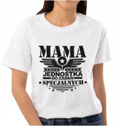  Fehér póló ajándék anyák napjára Katonai anya 100% pamut XXL (KOSZULKA JHK || BIAŁY - XXL - K678)