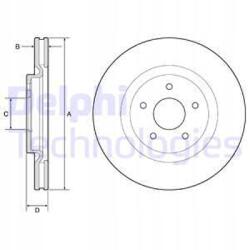 Delphi Féktárcsa első L/p Nissan X-trail Renault Koleos II 1.3-2.0D
