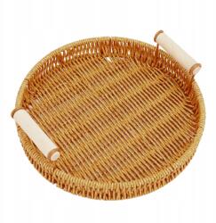  Szőtt, többfunkciós, kerek dekorációs tálca, dupla kosár N5