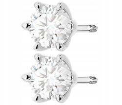 ZŁOCISTO Fülbevaló Fehér Arany 585 Gyémánt Stift Csavarható Évforduló Ajándék (DLA DZIEWCZYNY NARZECZONEJ) - allegro - 671 150 Ft