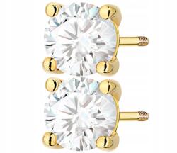 ZŁOCISTO Arany Fülbevaló Laboratóriumi Gyémántok 2, 00 Ct Csavaros Stift 585 (DLA DZIEWCZYNY NARZECZONEJ)
