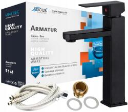 Focus Sanitar Álló Mosdó Csaptelep Fürdőszoba Csaptelep Fekete Pultra Szerelhető Magas Mosdó (Bateria)