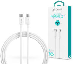 DEVIA USB Type-C - USB Type-C adat- és töltőkábel 2 m-es vezetékkel - Devia Smart Series Type-C To Type-C Fast Cable - 60W - fehér - rexdigital