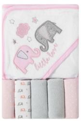 Mother's Choice Set cadou bebelusi cu 5 mini prosopele si prosop de baie cu gluga - little love (IT3986)